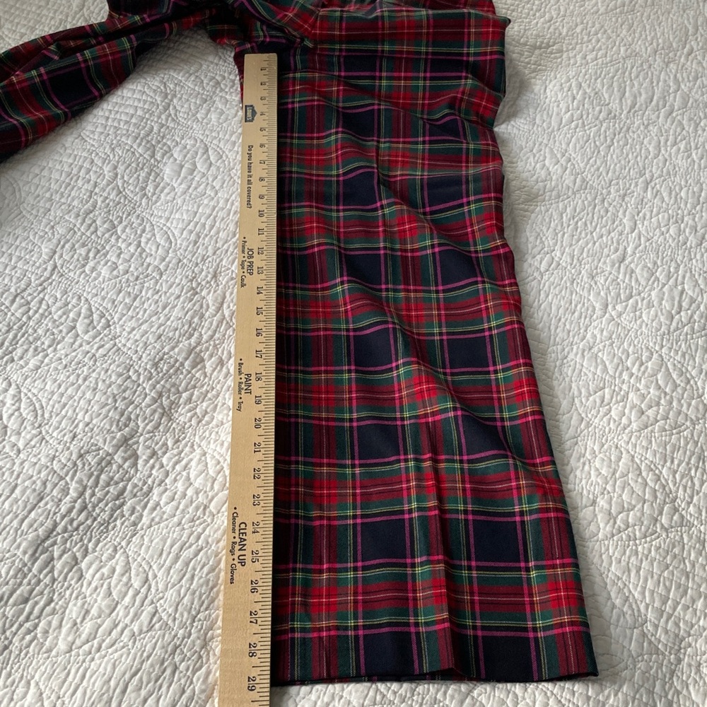 Talbots Vibrant Wool-blend Plaid Straight Wider-leg Pants, 4 Petite - Picture 5 of 11